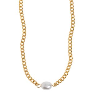 ESTELLE - PEARL CHAIN NECKLACE STAINLESS STEEL