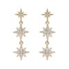 Aurora-dangling crystal star stud earrings