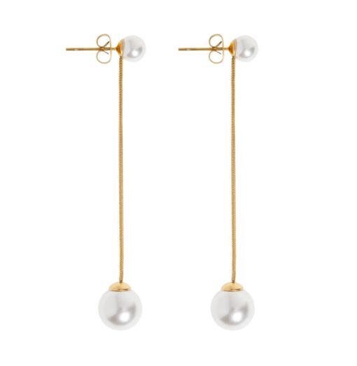 Estelle-pearl chain earrings stainless steel