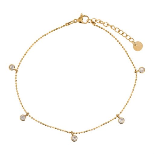 Anae-Crystal chain anklet