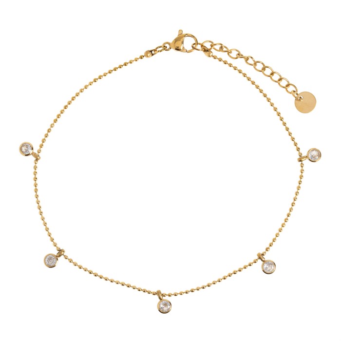 Anae-Crystal chain anklet