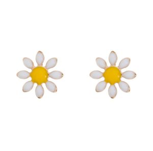 Doris-Daisy flower enamel stud earrings