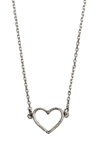 Heart Outlined neclace silver