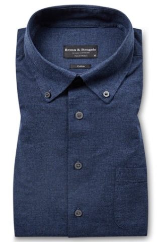 BS COTTON CASUAL MODERN FIT SKJORTA - BLUE