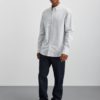 Cotton Oxford Sune Stripe Shirt BD,White/Lead Grey