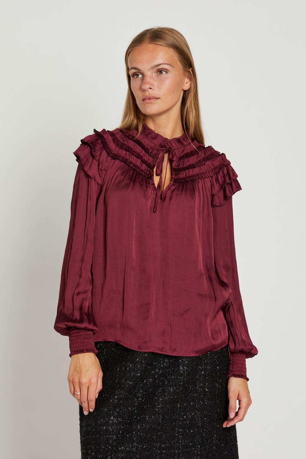 Flori Blouse Rdf,Rasberry wine