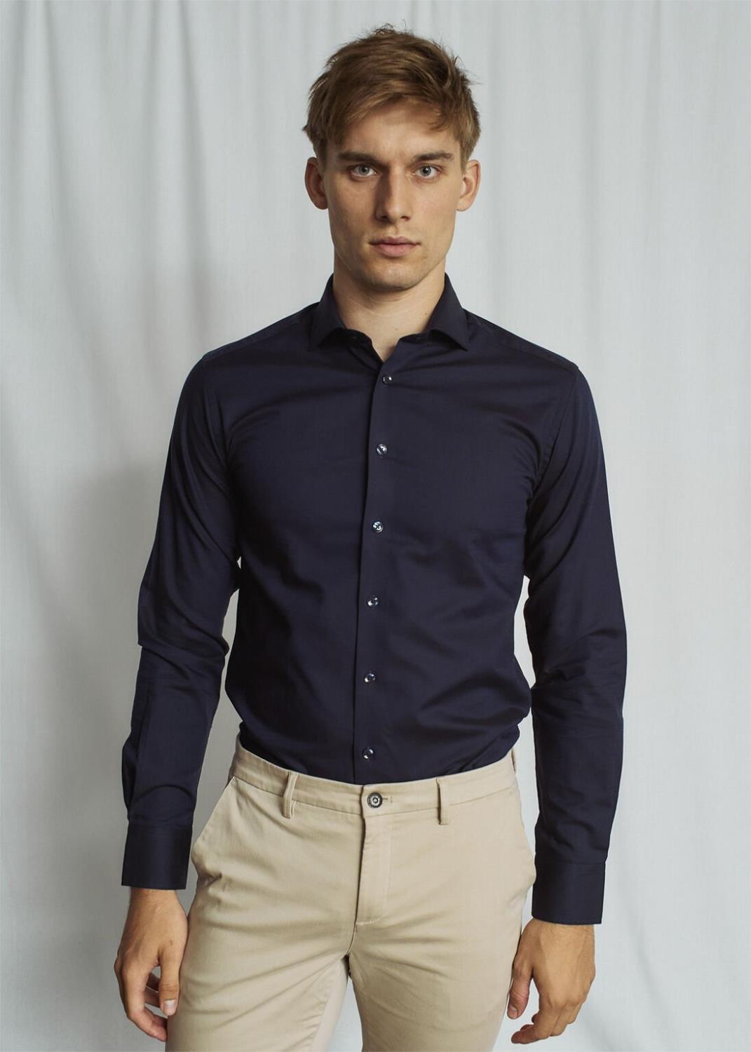 Carmelo Modern Fit Skjorte,Navy