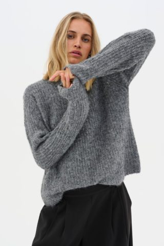 MeenaMW Knit Pullover, Iron Grey Melange