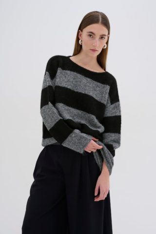 MeenaMW Knit Pullover, Stormy Gray Melange