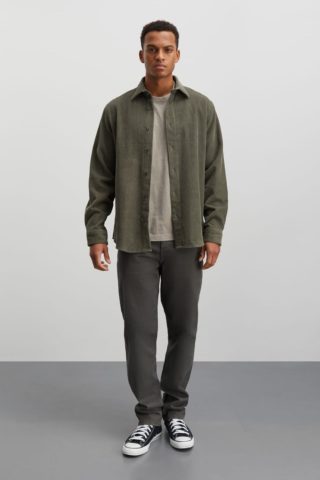 Classic Cord Malte Shirt, Duck green