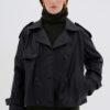 GittaMW leather trenchcoat, Black