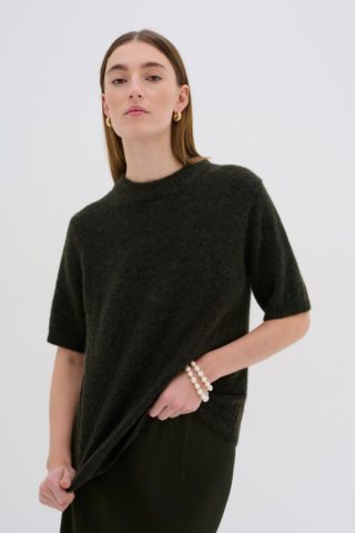 TammieMW Knit Pullover SS, Rosin Melange