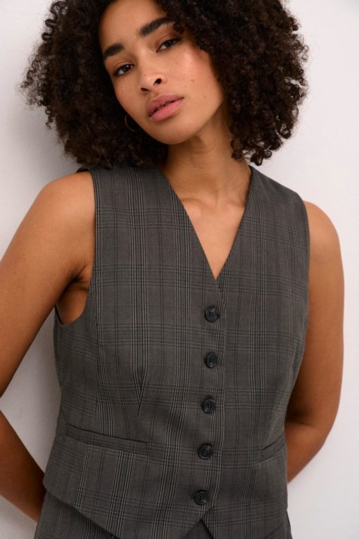 KAdori Waistcoat, Grey/Black check