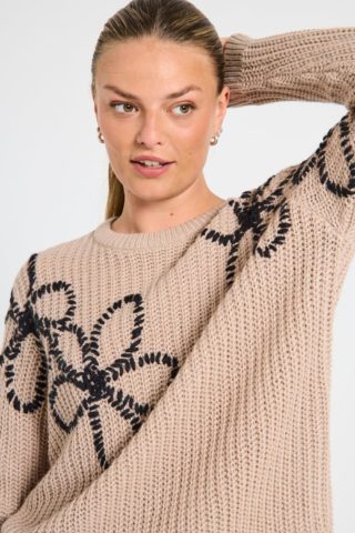 FQcox Pullover, Simply Taupe w. Black