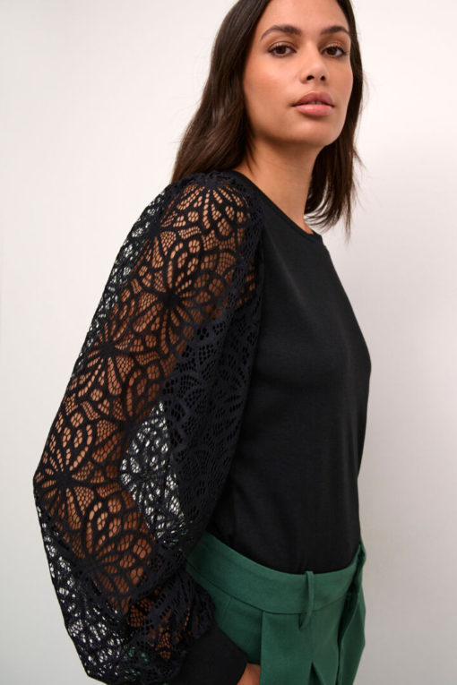 KAbecca Lace T-shirt,Black deep