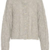 VeraMW Knit cardigan, light grey glitter