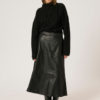 KarenMW Leather skirt,Black