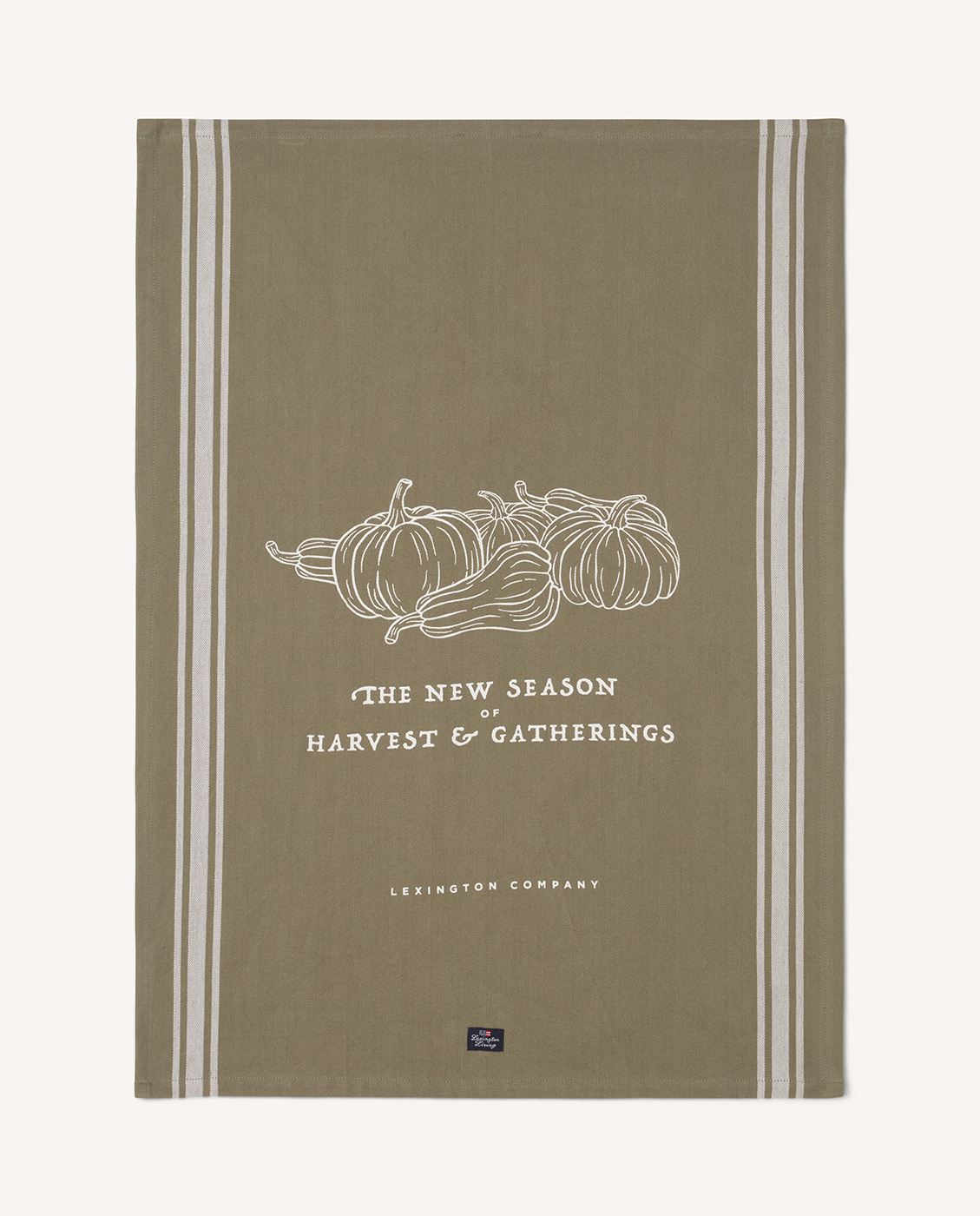 Cotton kitchen Towel,Harvest&Gaterings org,olive/white