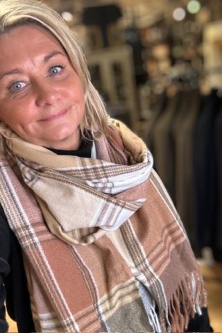 Kristel vevd scarf,Beige toner