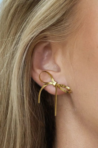 JULIETTE - SNAKE CHAIN BOW STUD ØREDOBBER RUSTFRITT STÅL