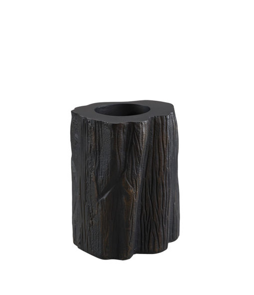 Flame high tealight holder, antique black/bronz