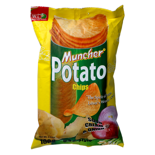 W.L. Muncher potato chips 100g.