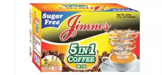 JIMM'S 5 in 1 coffee mix sugar free 20 sachets