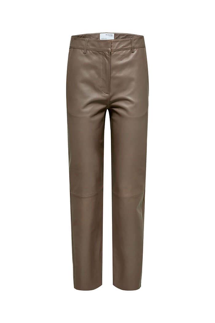 Selected femme leather on sale trousers