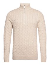 Selected Homme Maide LS Knit Cable Half Zip