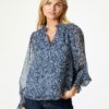 Neo Noir Leia Flower Graphic Blouse