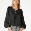 Neo Noir Daliska Dull Satin Blouse