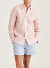 Morris Douglas Linen Stripe Shirt Classic Fit