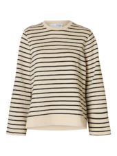 Selected Femme Elise LS O-Neck Wide Striped Sweat