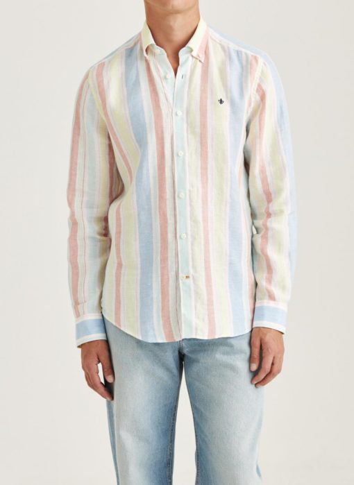 Morris Happy Linen Stripe Shirt Classic Fit