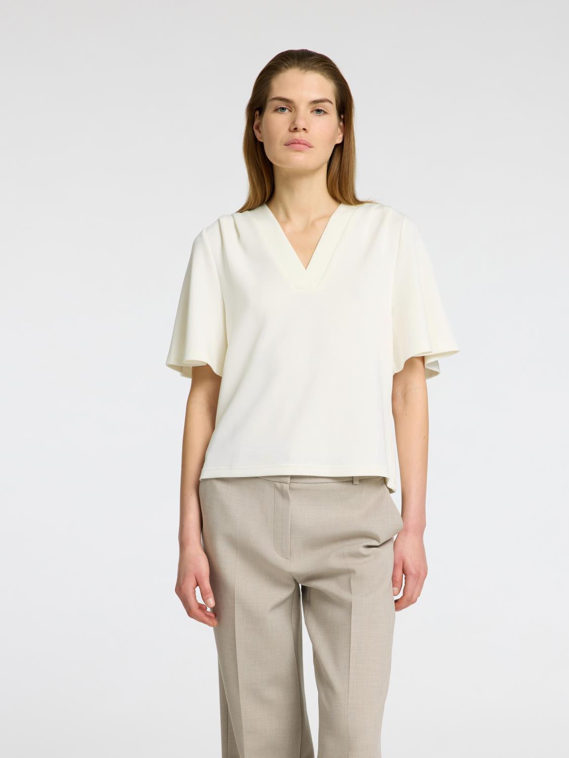 Selected Femme Tenny SS V-Neck Top