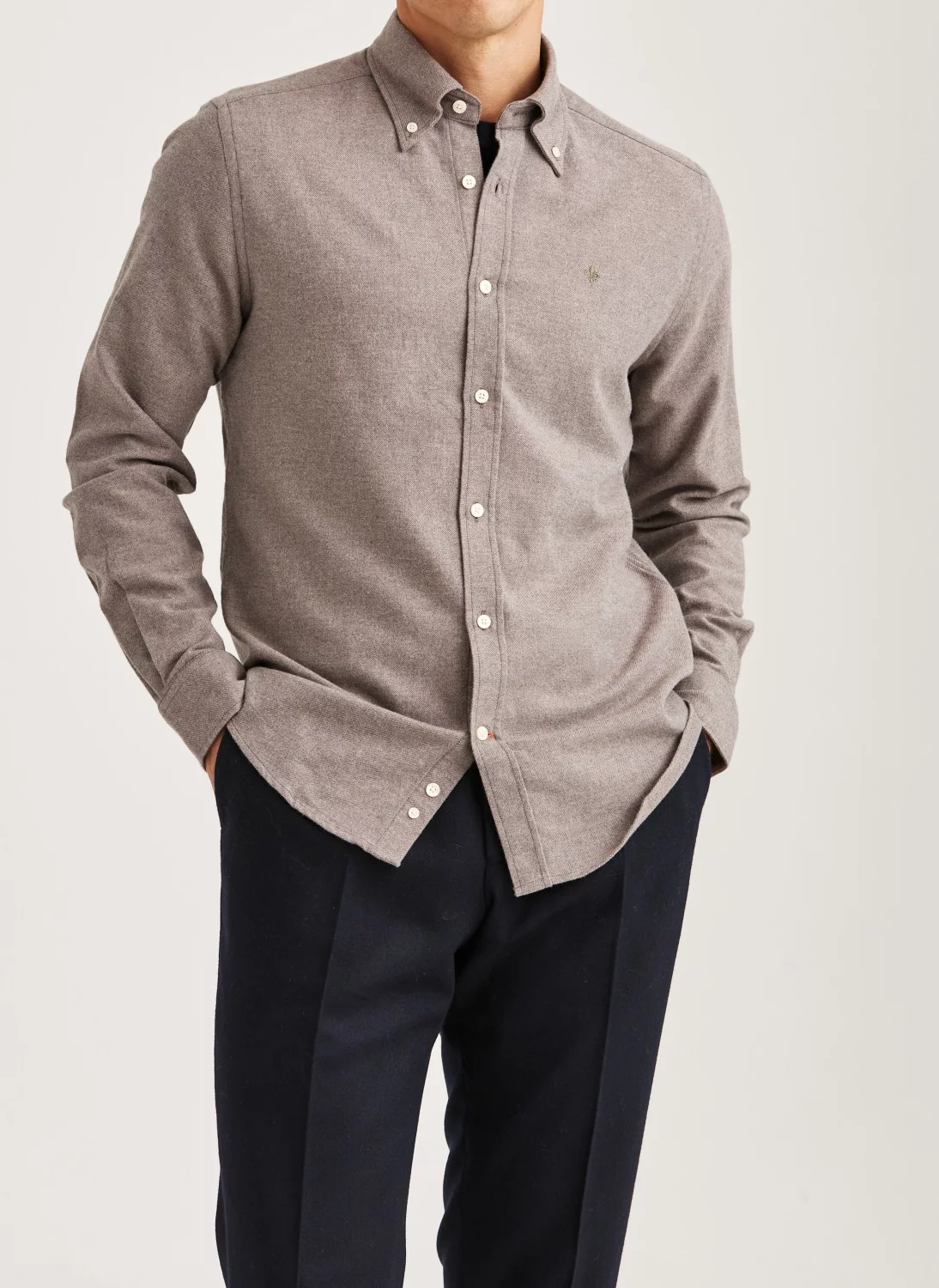 Morris Twill Flannel Shirt Slim-Fit