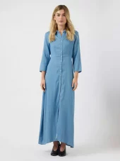 YAS Savanna 3/4 Long Chambray Dress