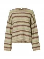 Selected Femme Lulu LS Knit Button O`Neck