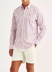 Morris Douglas Linen Mix Stripe Shirt Classis Fit
