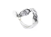 Santi Skjerf m/ Paisley liten m/Perle Hvit