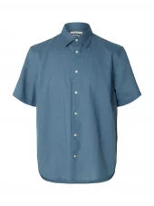 Selected Homme Reg Clay Linen Blend SS Shirt
