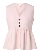 YAS Trima Linen Blend Top