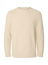 Selected Braun Knit Rib Crew Neck