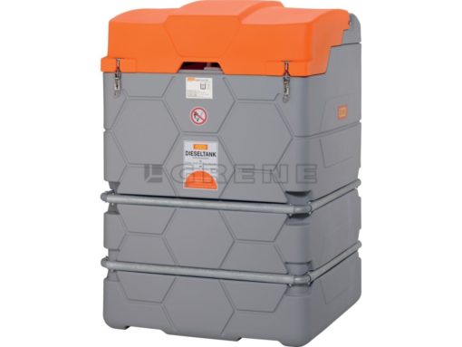 Diesel tank 1500 l m. 230V elpumpe 56 l/min, lokk