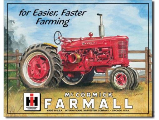 Skilt "Farmall easier, faster farming", 40,5 x 31,5 cm