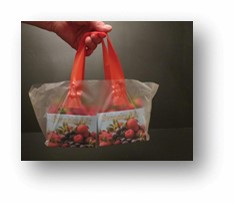 Plastpose Jordbær for 2 kurver, 1000 stk