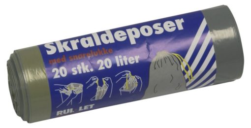 Søppelpose m/snørelukking, 20 ltr. 20 stk