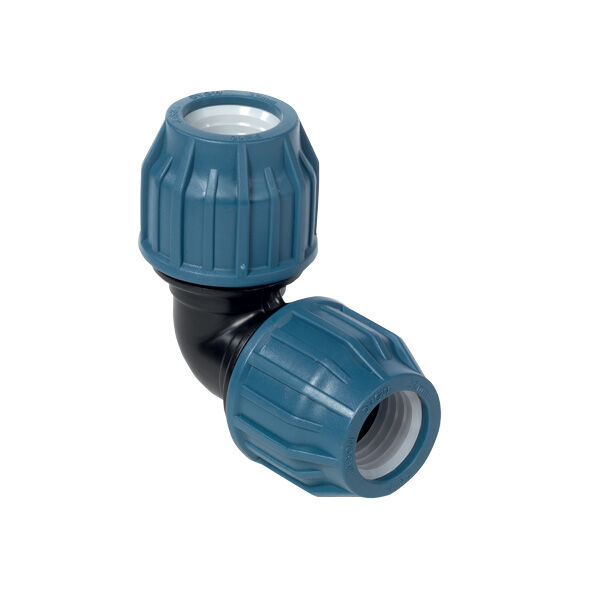 Albue for dryppslange 20mm safety sort/blå