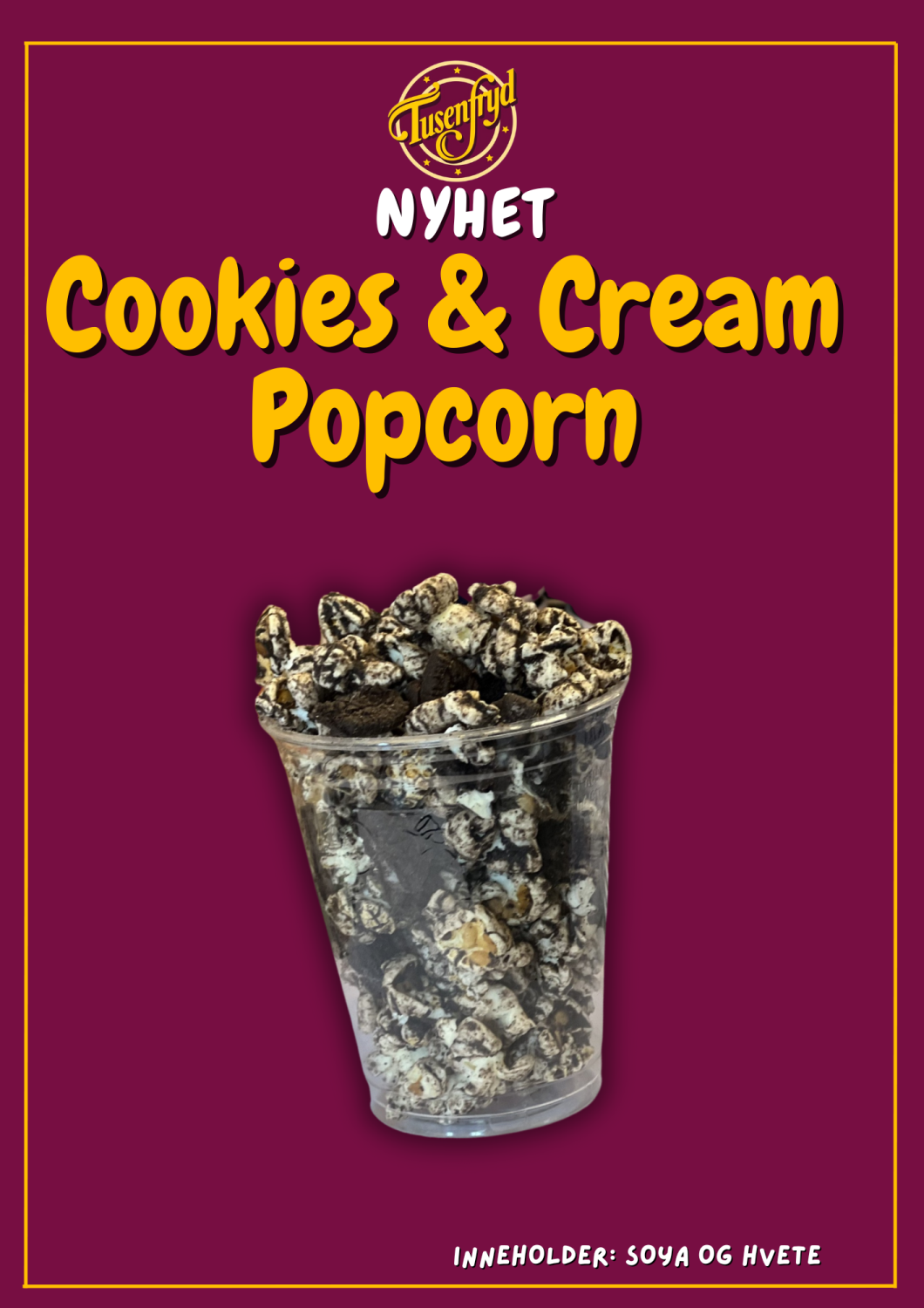 Liten cookies and cream popcorn